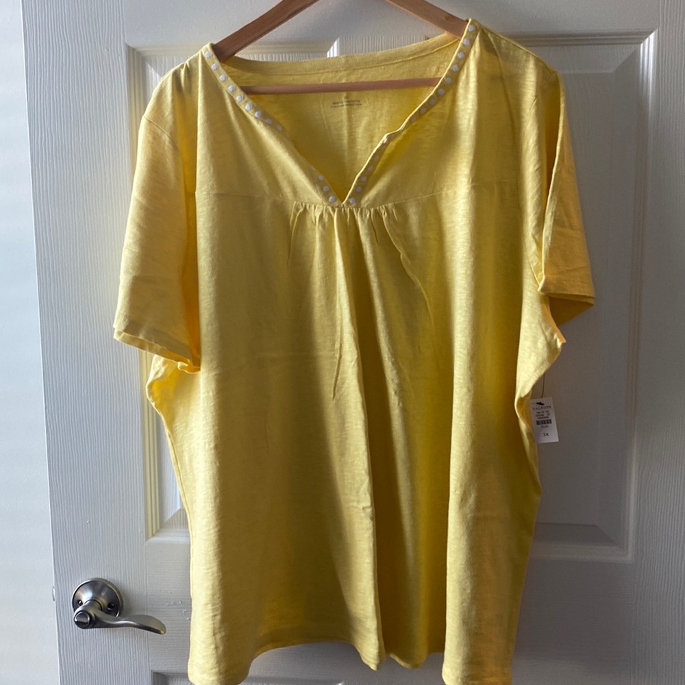 Talbots 100% cotton Brand New with tags Super Cute Yellow shirt. Size 3X